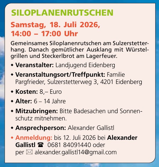 Siloplanenrutschen