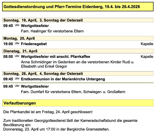 Pfarre Eidenberg 20260419