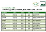 Termine Silofoliensammlung Herbst 2026