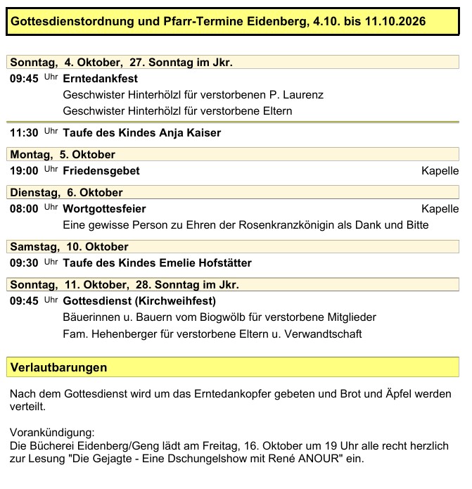 Pfarre Eidenberg 20261003
